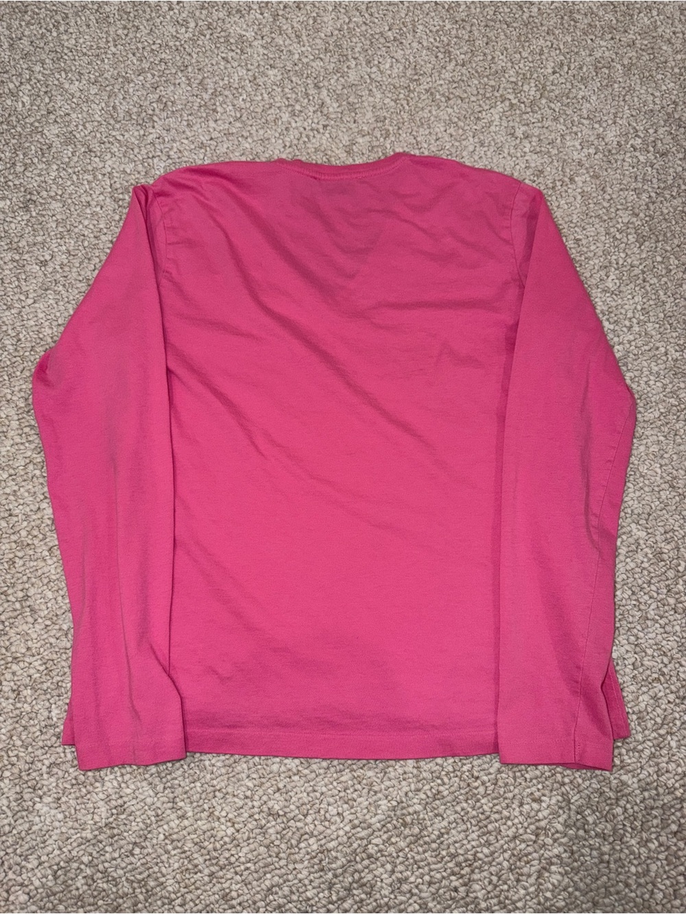 Ralph Lauren Sport Pink 100% Cotton Long Sleeve V-Neck Tee Medium - Picture 3 of 8